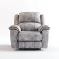 Recliner Chair Plush Upholstery 105x95x102 cm - Light Grey - Contemporary Style