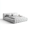 Double Bed Plush Upholstery 200x180x50 cm - White - Modern Design